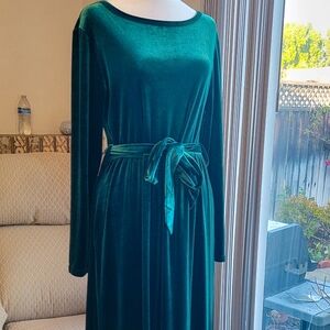 Elegant Green Velvet Dress